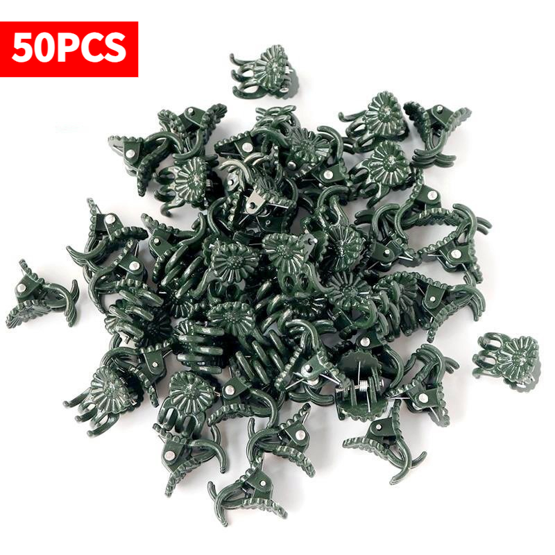 Vine Climbing Plastic - 50 Buah Penjepit Tanaman Hijau Tua