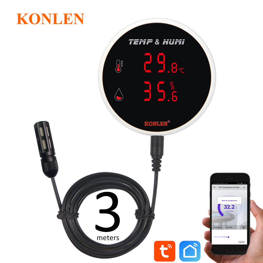 Tuya WIFI Sensor Kelembaban Su - Digital Hygrometer Probe ulasan dan harga